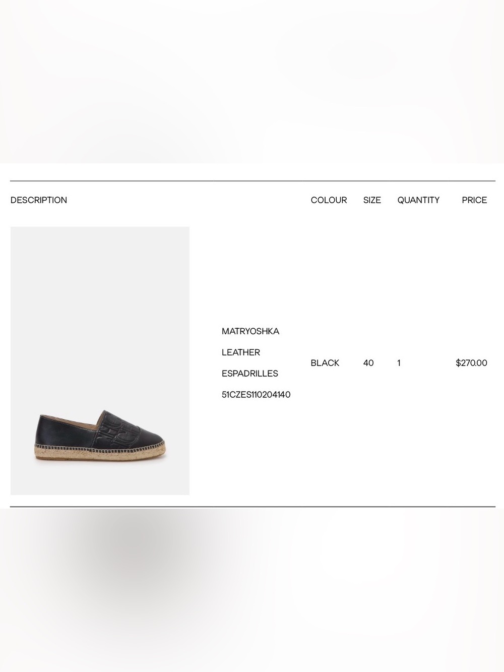 Carolina Herrera Black Leather Espadrilles